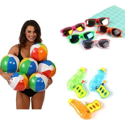 20 Pcs Swimming Pool Fun Toys Children Sunglasses Inflatable Beach Ball Water Gun Beach Party Gift Favors
