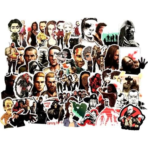 50PCS Hot TV Series The Walking Dead Stickers Vinly Toy Sticker the Phone Wall Decal For Laptop Skateboard Luggage Decor F4