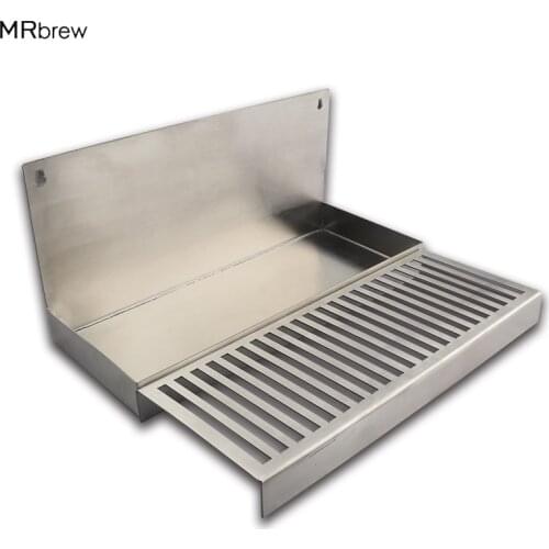 Draft Beer Wall Mount Drip Tray - 304 Stainless Steel - No Drain New for Kegerator Draft Tower Beer Keg