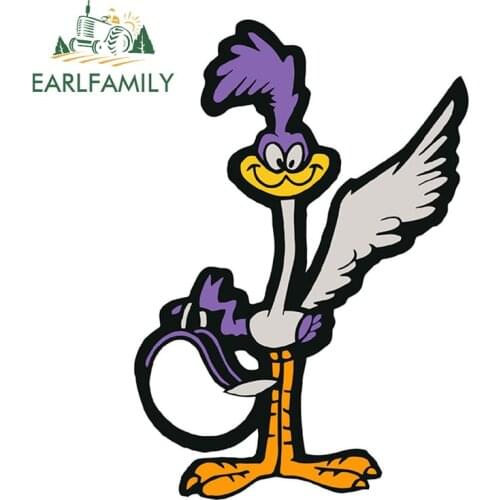 EARLFAMILY 13cm x 9cm for Plymouth Road Runner with Helmet Decal Funny Car Stickers Vinyl Graphic Decor for Car Window Trunk