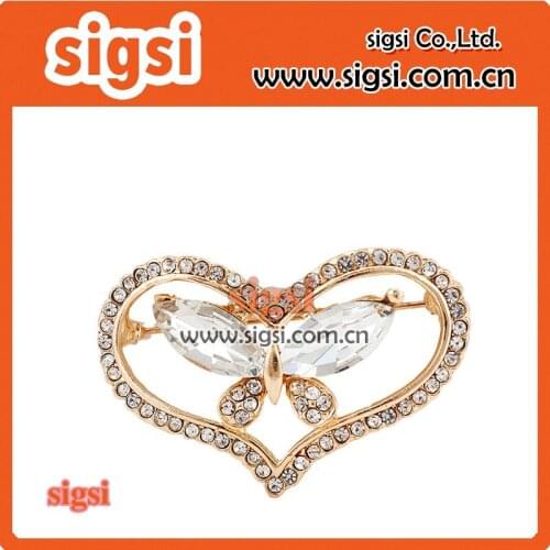 Elelgant Butterfly and Crystal Heart Shape Brooches for Women Clothing Decoration pin Jewellery for valentines day gift
