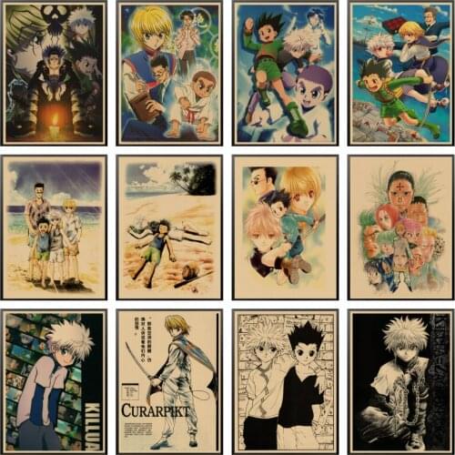 Hunter x Hunter Poster Classic Japanese Anime Retro Poster Kraft Paper Prints Wall Art Home Room Decor Vintage Painting