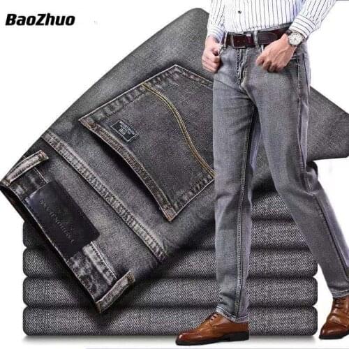 BaoZhuo 25 Styles Men Classic Jeans Spring Autumn Business Fashion Mens Oversize Blue Stretch Denim Pants 2021 Baggy Jeans