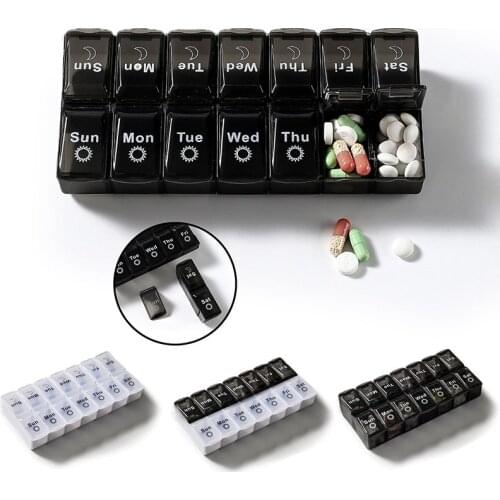 7 Days Weekly Medicine Pill Box Portable Travel Storage Vitamin Box Sort Tablet Holder Organizer Container Pill Medicine Case