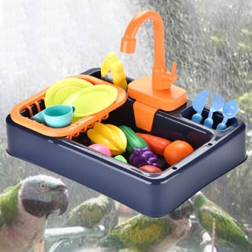 Multifunctional Parrot Bath Tub with 180° Rotation Tap Container Automatic Water Circulation Bird Shower Station Pet Bird