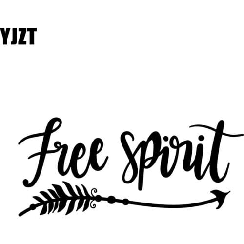 YJZT 14.5CM*6.4CM Free Spirit Feather Arrow Vinyl \Graphic Decal Car Sticker Black Silver C10-02142
