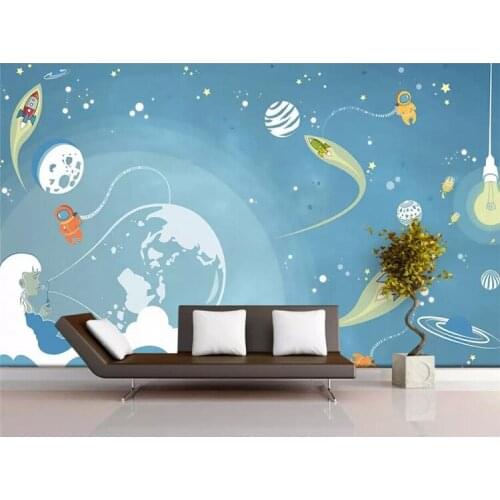 Wallpaper murals custom home decoration photo living room bedroom cartoon starry spaceship childrens room mural