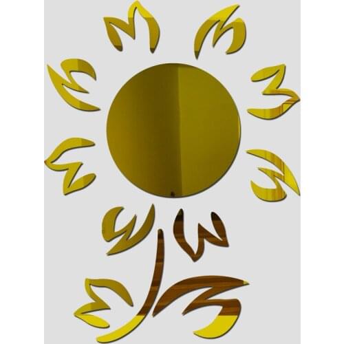 New hot sale diy 3d mirror acrylic wall stickers decorative large circle modern design home decor living room