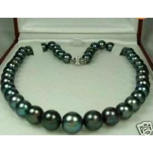 Charming!8-9MM Black Tahitian Pearl Necklace 18"NO BOX