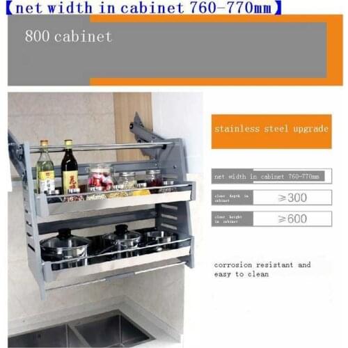 Armario De Cocina Despensa Stainless Steel Hanging Organizer Rack Cozinha Kitchen Cabinet Cestas Para Organizar Basket