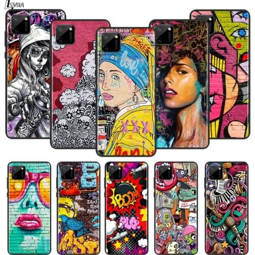 Popular Art Graffiti For OPPO Realme 2 3 3i 5 5S 5i 6 6S 6i 7 7i Narzo 10 20 Pro Global Silicone Black Soft Phone Case
