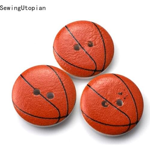 50PCS Mixed Ball Painted Wooden Buttons for Kids Clothing Sewing Scrapbooking Decoration DIY Wood Button Accessories