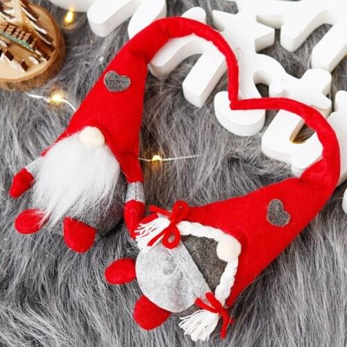 Christmas Faceless Gnome Red Santa Xmas Tree Hanging Ornament Doll Decoration For Home Pendant Kids Gifts Happy New Year 2021