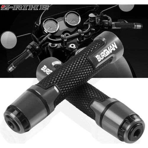 For SUZUKI BURGMAN 650 400 125 200 AN650 AN400 AN125 AN200 Motorcycle Hand Grips 7/8" 22mm CNC Aluminum Rubber Gel Handle Grip