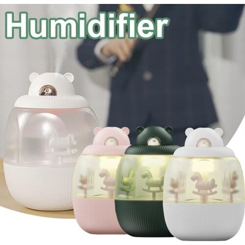 Air humidifier essential oil diffuser Colorful Carousel With Music Box usb plug in Humidifiers Electric Mist Maker Fogger#db4