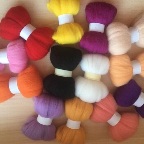 WFPFBEC 70s wool for needle felting merino felt fiber wool roving 10g/color 13colors total 130g wool