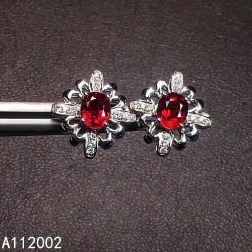 KJJEAXCMY fine jewelry natural ruby 925 sterling silver women gemstone earrings new Ear Studs support test beautiful hot selling