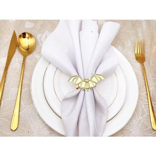 1Pcs Napkin Rings Set Bats Napkin Ring Holders Decorative Napkin Buckle Wedding Party Dinner Christmas 4 Color Table Decoration