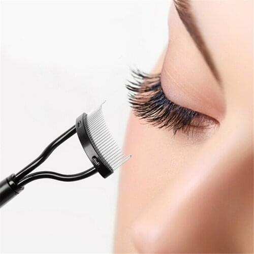 1pc Plastic Metal Women Eyelash Comb Lash Separator Lift Curl Metal Brush Beauty Makeup Easy Storage And Travel Tool