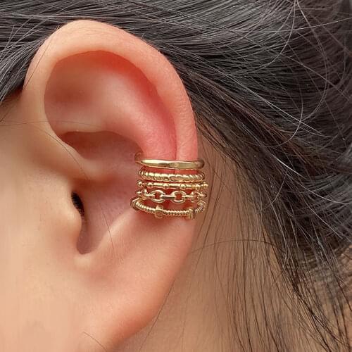Stackable Wire Cuffs Earrings Without Ear Hole Star Wrap Clip On Ear Earcuff for Women Ear Cuff Fake Earring