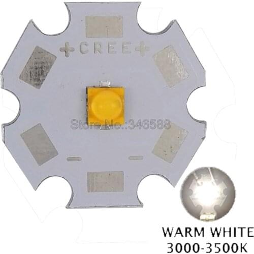 10pcs/lot! Cree XLamp XTE XT-E Warm White 3000K-3200K 5W High Power LED Emitter Chip on 8mm / 12mm / 14mm / 16mm / 20mm PCB
