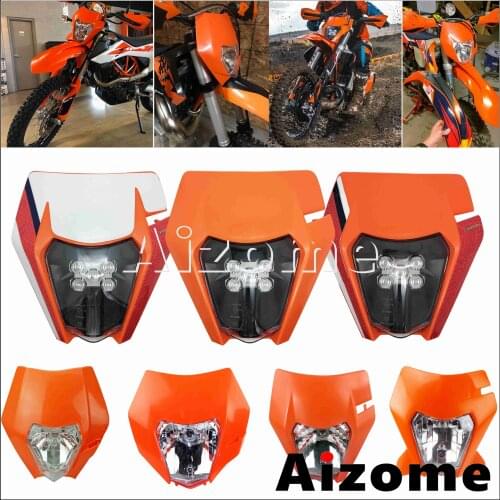 2012-2020 For Yamaha Suzuki Suzuki LED Visor Headlight Kit EXC XCF 300 450 530 TPI SIX DAYS Head Light Lamp Mask Front Fairing