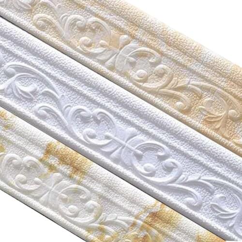 3D Wall Sticker Self adhesive Door Frame Foam Board Waterproof Decorative strip baseboard wall Room stickers pegatinas de pared