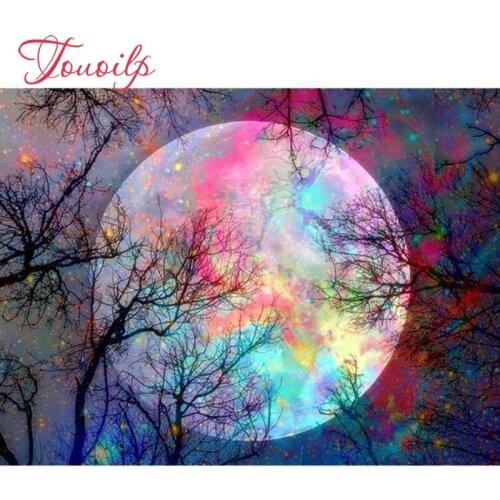 TOUOILP Full Square/Round Drill 5d DIY Diamond Painting"Volle maan | Gekleurd"Embroidery Cross Stitch Mosaic Home Decor Gift