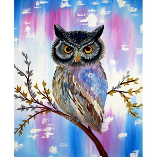 5D DIY Diamond Painting Colour Owl Room Decor Diamond Embroidery Diamond Mosaic Cross Stitch Full Round Diamond Decor Home Gift