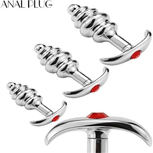 ANAL PLUG Stainless Steel Butt Plug Anal Massager Spiral Beads Stimulation Thread Anal Plug Anus Sex Toy for Adult Men and Women