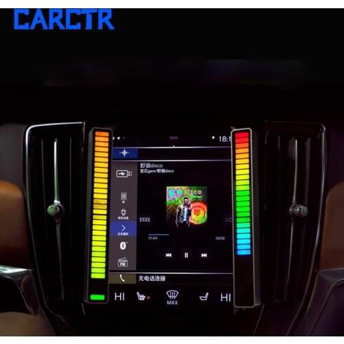 CARCTR Car Charging Voice Control Music Light RGB Lighting Effect Lithium Battery Music Colors Lamp Car Decorative Accessories