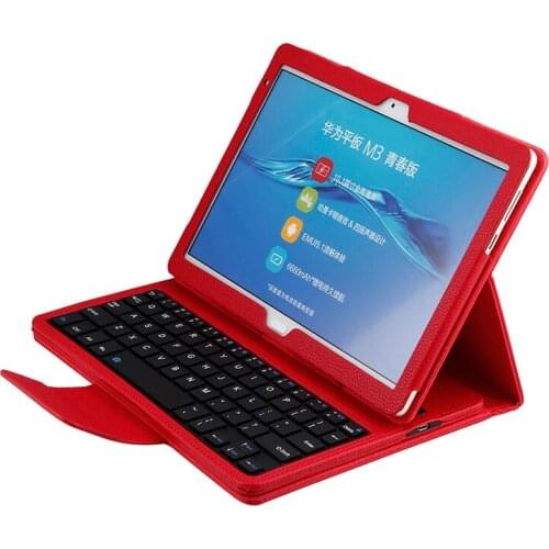 Luxury Smart Case for Huawei MediaPad M3 Lite 10 Bluetooth Keyboard Case PU Leather Flip Cover for Huawei M3 10.1'' Tablet Stand