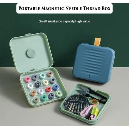Travel Home Small Magnetic Sewing Box DIY Multi-function Stitch Knitting Tool Accessories Knitting Needles Sewing Tool Craft Kit