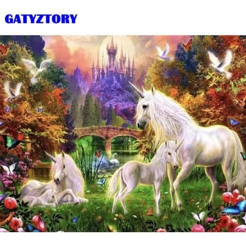 GATYZTORY Frame Animal Diy Digital Painting by Numbers Canvas by Numbers Unique Gift Kits Modern Wall Are For Home Decor