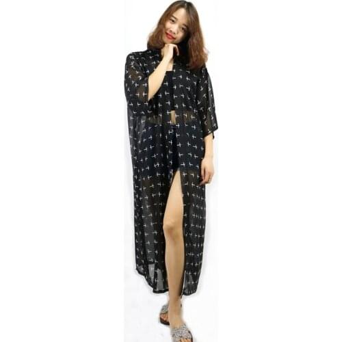 Kimono cardigan Womens tops and blouses Japanese style streetwear female women tops summer 2019 long shirt female AA001