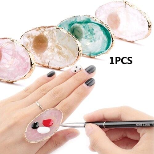 1PCS Nail Art Ring Color Palette Resin Agate Piece Nail Painting Color Palette Nail Gel Display Tool