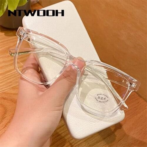 NYWOOH Blue Light Blocking Glasses Men Square Computer Eyeglasses Frames For Women Retro Optical Myopia Frame Bluelight Lens