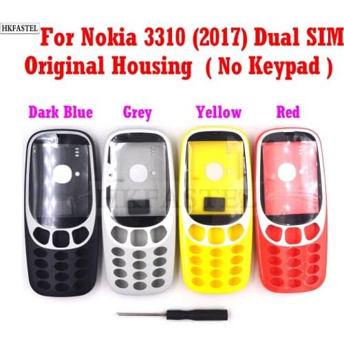 HKFASTEL New Original Housing For Nokia 3310 2017 Dual SIM Card Mobile Phone Housing Middle Cover Case ( No Keypad keyboard )