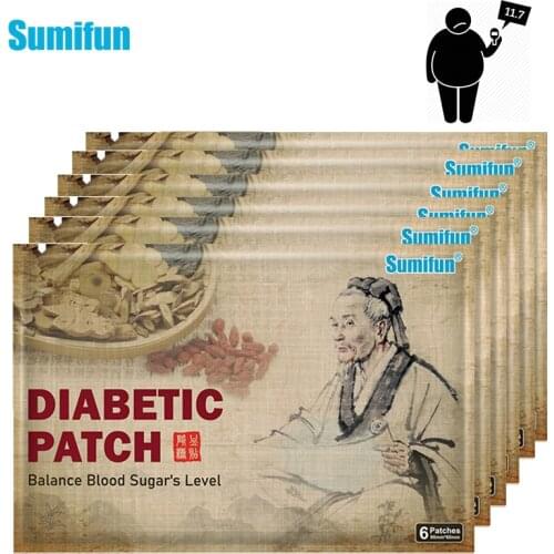 Sumifun 54 Pcs Diabetic Patch Medical Herbal Plaster Stabilizes K05101 Blood Sugar Level Reduce Glucose Content Balance Stick