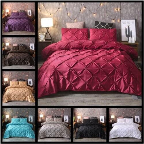3pcs Polyester Solid Bedding Set Duvet Cover Quilt Cover Pillowcases Without Sheet Without Filler Bed Textile Special Designs