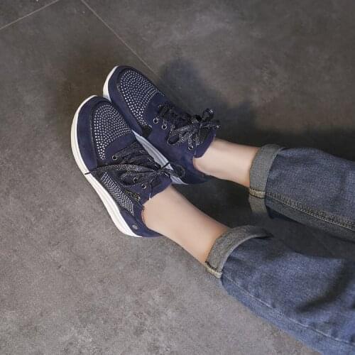 2021 Spring and Autumn Four Seasons Wear Large Size Rhinestone Shoes Casual Sneakers Women