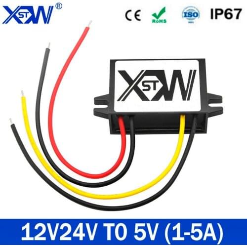 XWST DC DC 12V 24V to 5V Converter 1A 2A 3A 5A 25W 15W DC To DC Step Down Buck 12V 5V Converter CE RoHS For Golf Cart LED