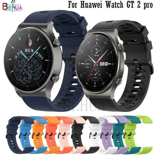 BEHUA Soft Silicone Strap For Huawei Watch GT 2 pro Smart 22mm Watchband Sport Replacement Wristband Gt2 Pro Bracelet Wriststrap