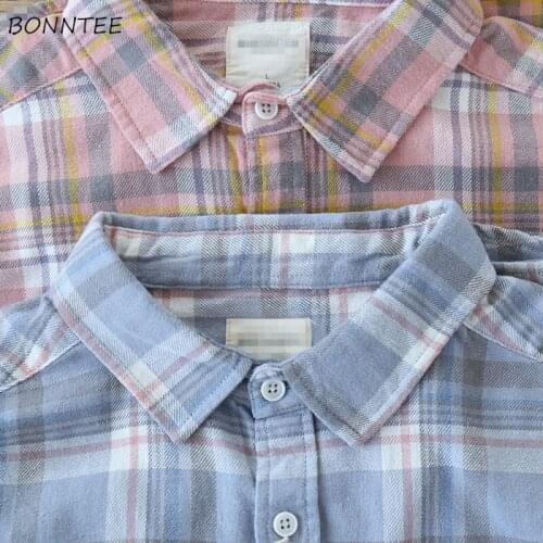 Shirts Women Tops Plaid Casual Spring All-match Tunic Hot Sale Ins Classic Trendy Elegant Temperament Aesthetic Harajuku College