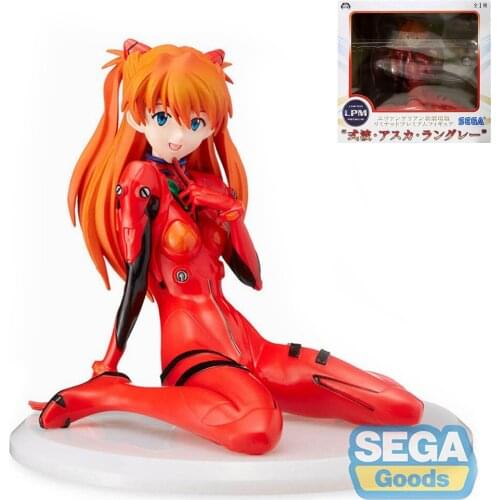 SEGA Scenery Figure Evangelion EVA Asuka Driving suit Sitting posture Action Figureals Model