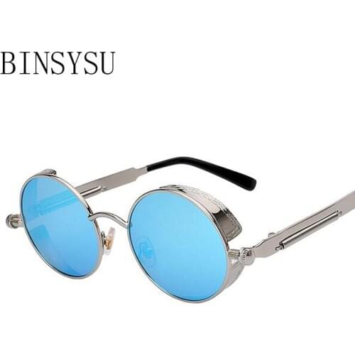 New Polarized Round Metal Sunglasses Steampunk Men Women Fashion Glasses Brand Designer Retro Vintage Sunglasses UV400