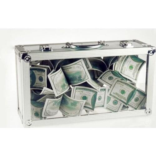 Glassy Briefcase Stage Magic Tricks Magia Magician Illusions Gimmick Empty Crystal Briefcase Appearing Bills Flowers Props Fun