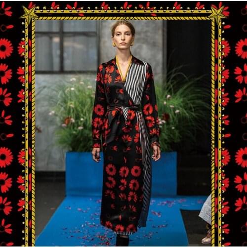 50x147 cm brand fashion show factory custom production printed handmade DIY clothing stretch satin polyester fabric cloth