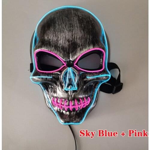 Halloween Party LED Skull Mask Masque Masquerade Horror Neon Maske Light Glow In The Dark Mascara Horror Maska Glowing Masker