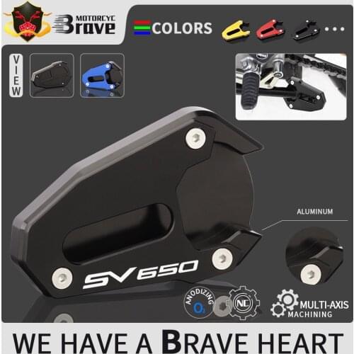 Motorcycle CNC Kickstand Foot Side Stand Extension Pad Support Plate For Suzuki SV650 2016 - 2020 SV650X 2018 - 2020 GLADIUS 650